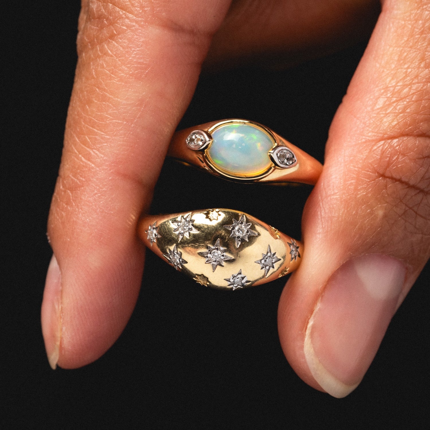Solid Gold Crystal Ball Opal Ring - Elegant 14K Gold Gemstone Jewelry for Women | Perfect for Special Occasions, Weddings & Gift Giving