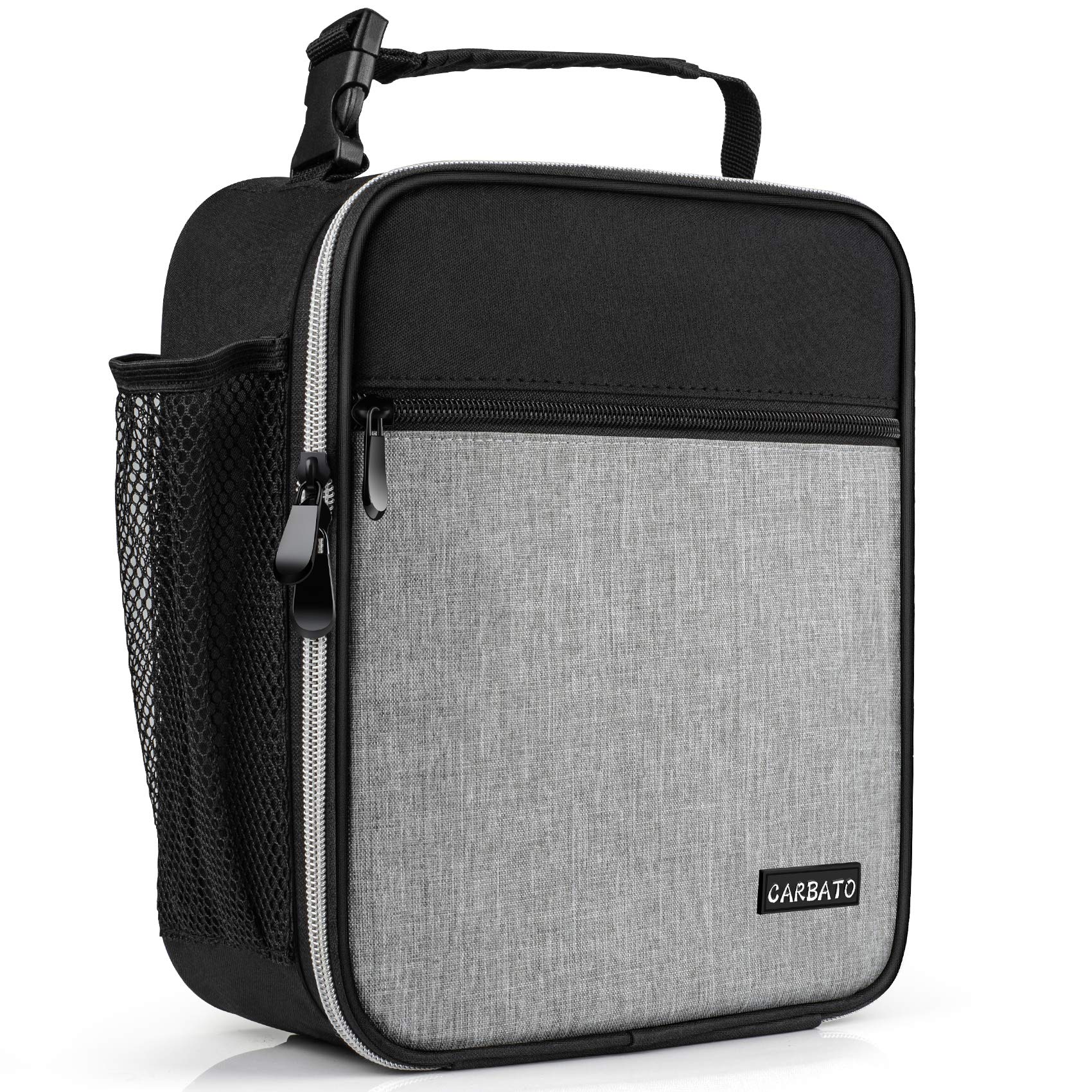 **Insulated Lunch Bag for Adults - Reusable & Durable Lunch Box Tote for Men & Women - Black & Gray - Perfect for Work, School & Picnics**