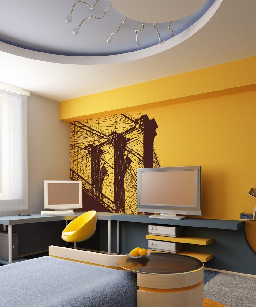 Brooklyn Bridge Vinyl Wall Decal Sticker - Removable Home Decor for Living Room, Bedroom & Office - OS_AA549s