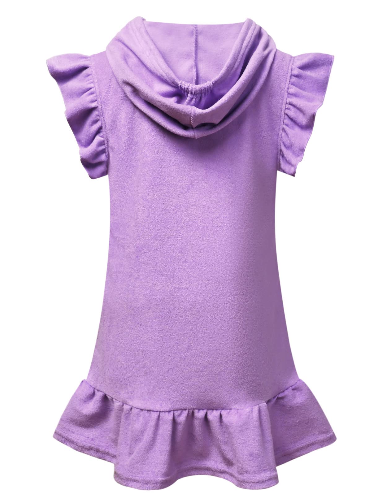 Perfashion Girls Terry Swim Cover Up - Hooded Zip-Up Beachwear for Kids | Perfect for Poolside, Beach Trips & Summer Vacations