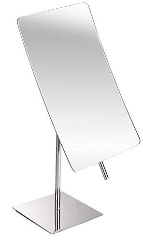 Mirror Image 82243 Minimalist Rectangular Vanity Mirror with 3X Magnification - Chrome Finish for Makeup, Grooming & Bathroom Decor