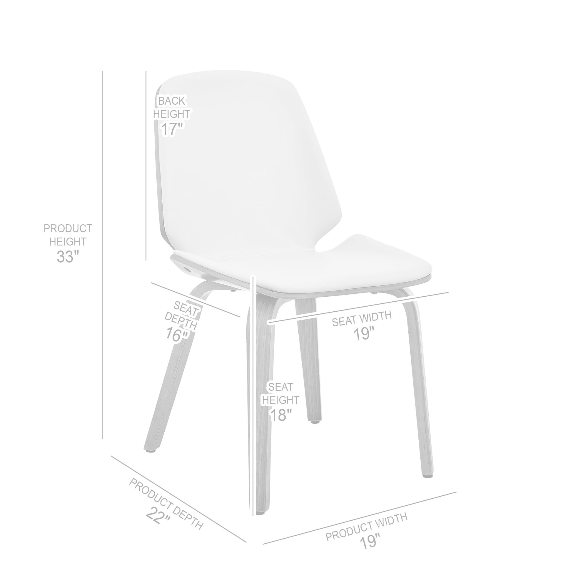 Armen Living Brinley Mid-Century Modern Dining Chair - Cream Faux Leather & Walnut Wood Accent Chair for Kitchen, Dining Table, Home Office Desk & Vanity | Perfect for Small Spaces & Contemporary Decor