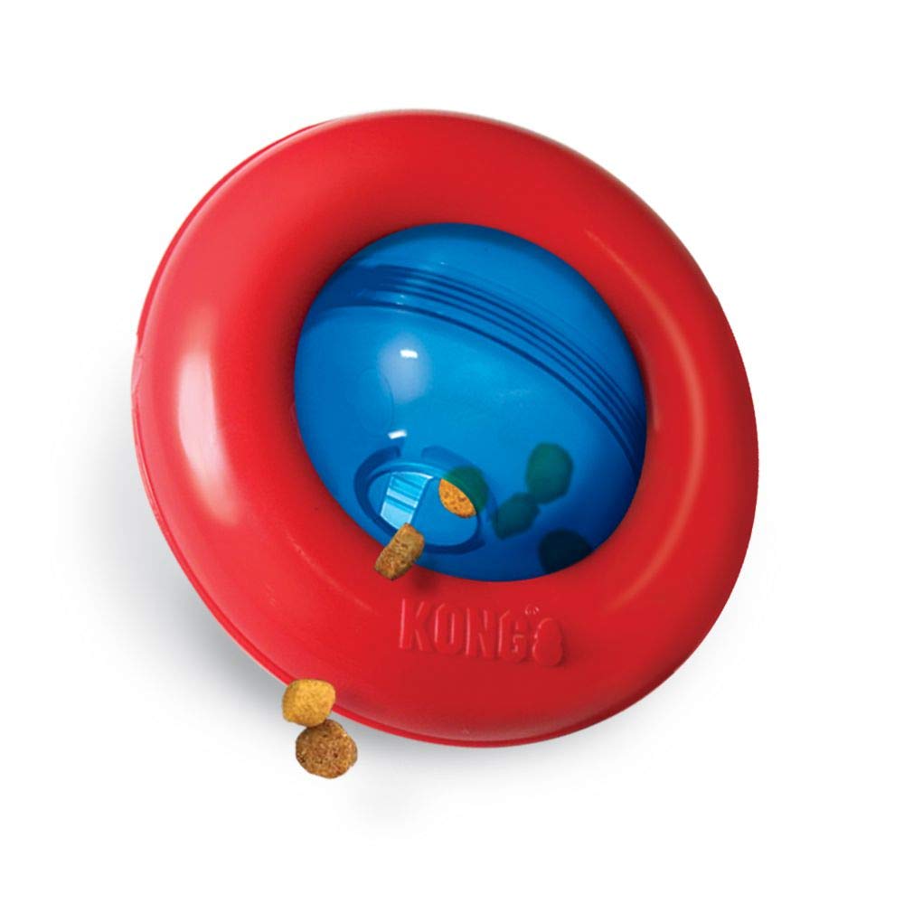 KONG Gyro Interactive Treat Dispensing Dog Toy for Small Dogs - Mental Stimulation & Slow Feeding Puzzle Game - Perfect for Boredom Relief & Training Sessions at Home or Outdoors