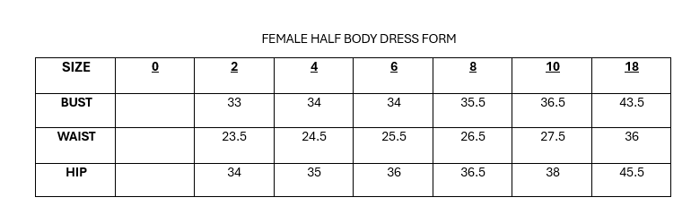 Women's Adjustable Half Body Dress Form Mannequin for Tailoring & Sewing - Perfect for Fashion Design, Fitting, and Display (Rental Available)
