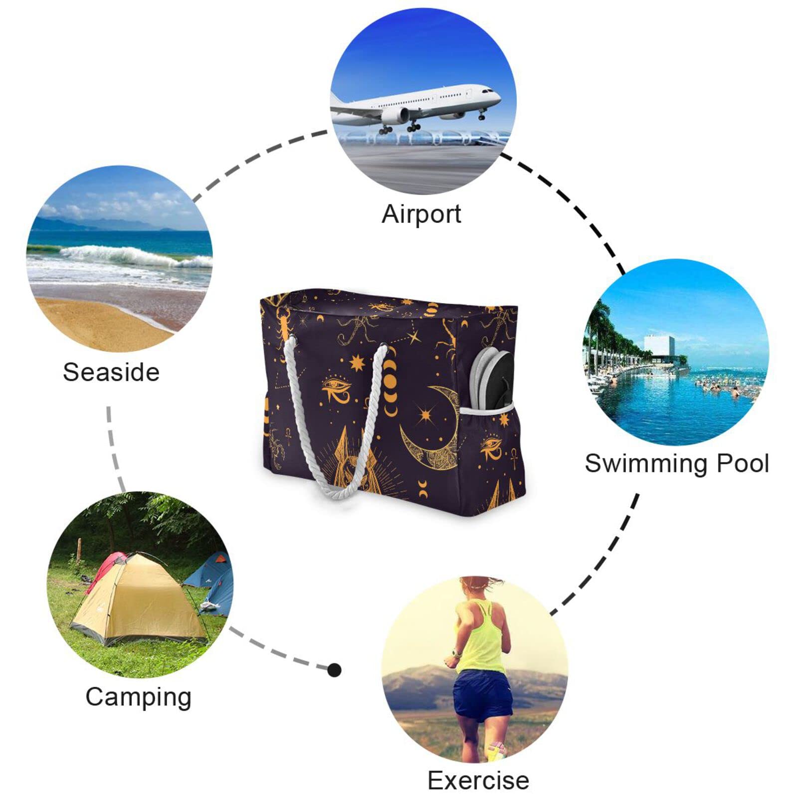 VIKKO Large Beach Bag for Women - Waterproof Travel Tote with Zipper, Spacious Shoulder Bag for Beach, Pool, Gym & Vacation | Perfect for Swimwear, Towels & Essentials