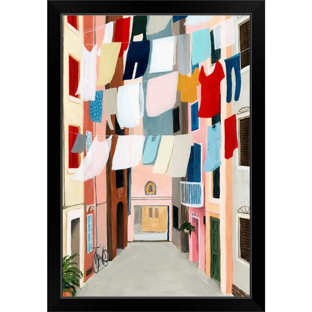 Laundry Day II Black Framed Wall Art Print - Modern Home Decor for Living Room, Bedroom & Office - Ready to Hang Canvas Painting for Housewarming Gift