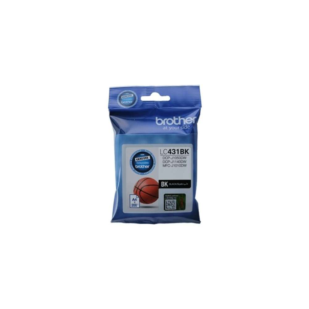 Brother LC431BK High Yield Black Ink Cartridge - Single Pack | Prints Up to 200 Pages | Compatible with Brother Printers for Home & Office Use