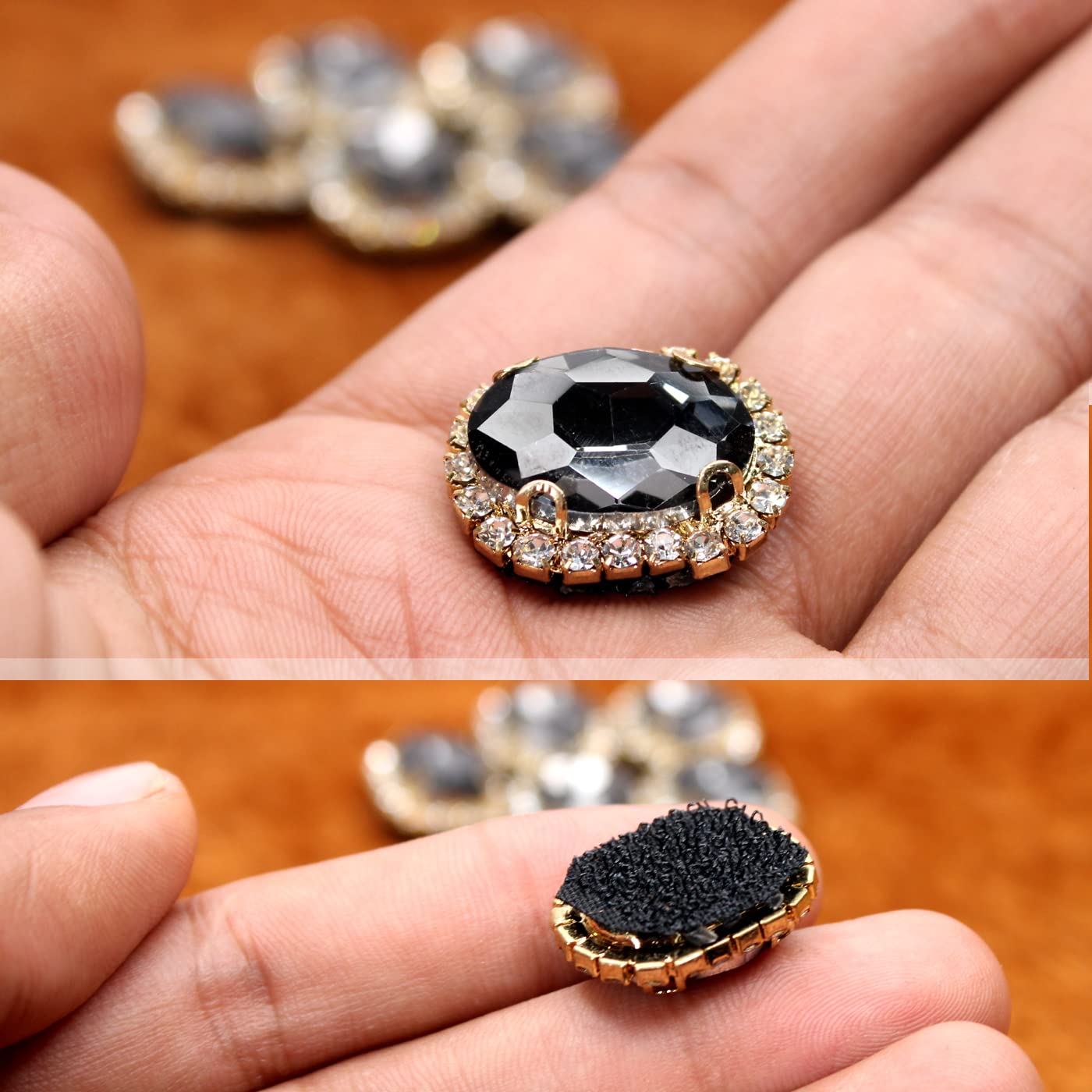 Majik Rhinestone Hair Clips - Sparkling Hair Accessories for Women & Girls - Black (M5) - Perfect for Parties, Weddings & Special Occasions