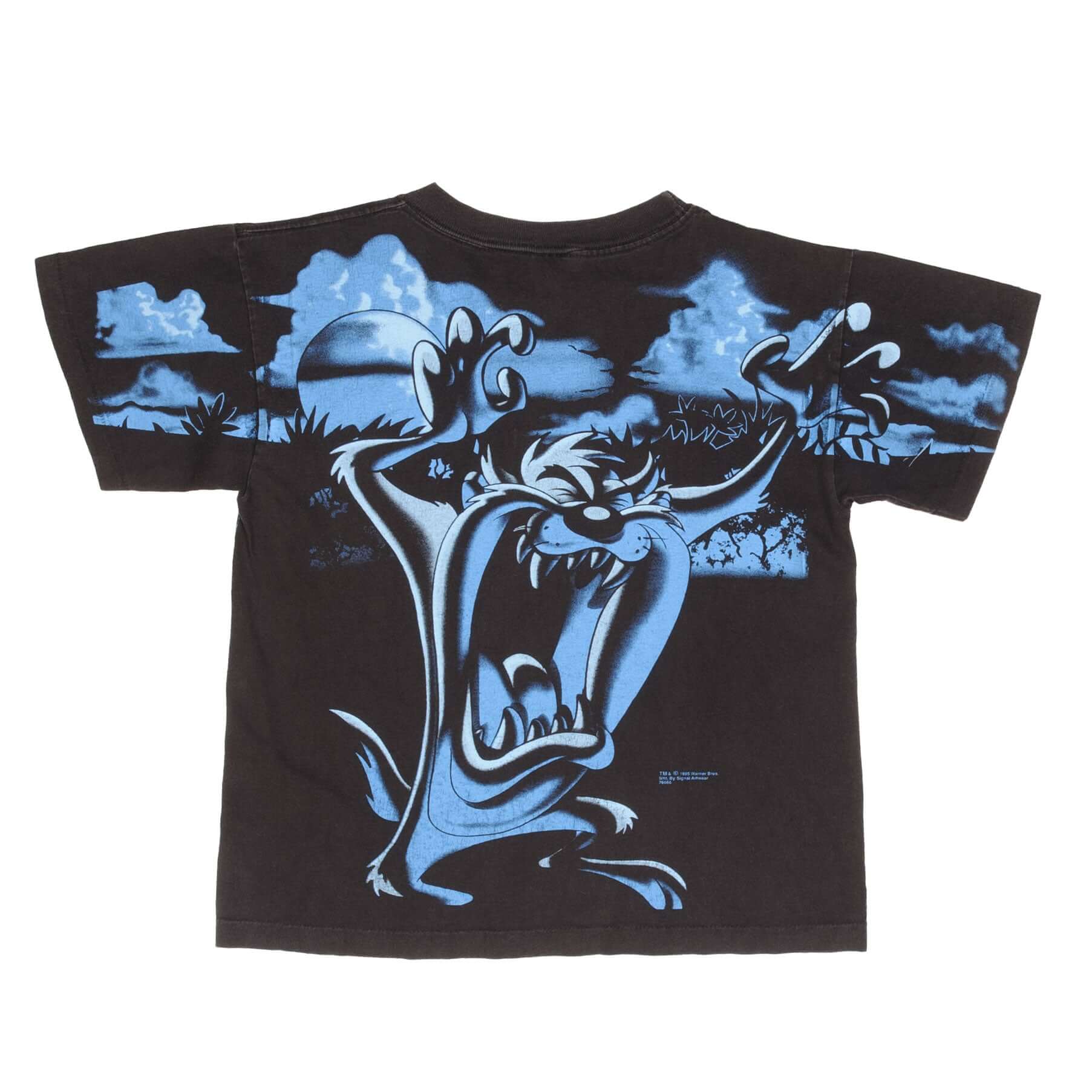 Vintage Looney Tunes Taz 1995 Graphic T-Shirt - Large Youth (14/16) - Classic Cartoon Character Tee for Casual Wear, Retro Fashion & Collectors