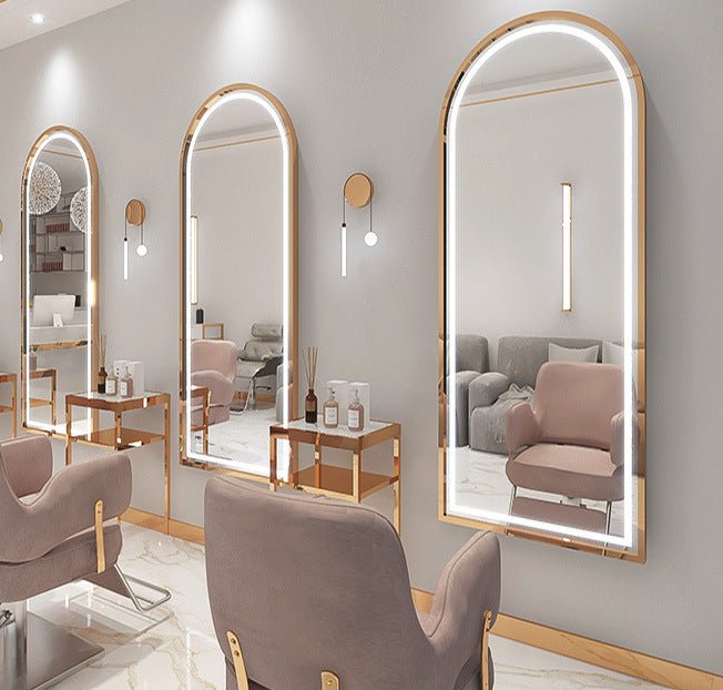 Collins Arch LED Salon Mirror - Professional Vanity Mirror with Adjustable Brightness for Makeup & Hairstyling | Perfect for Home, Salon, and Photography Studios (Fragile, Pick Up Only)
