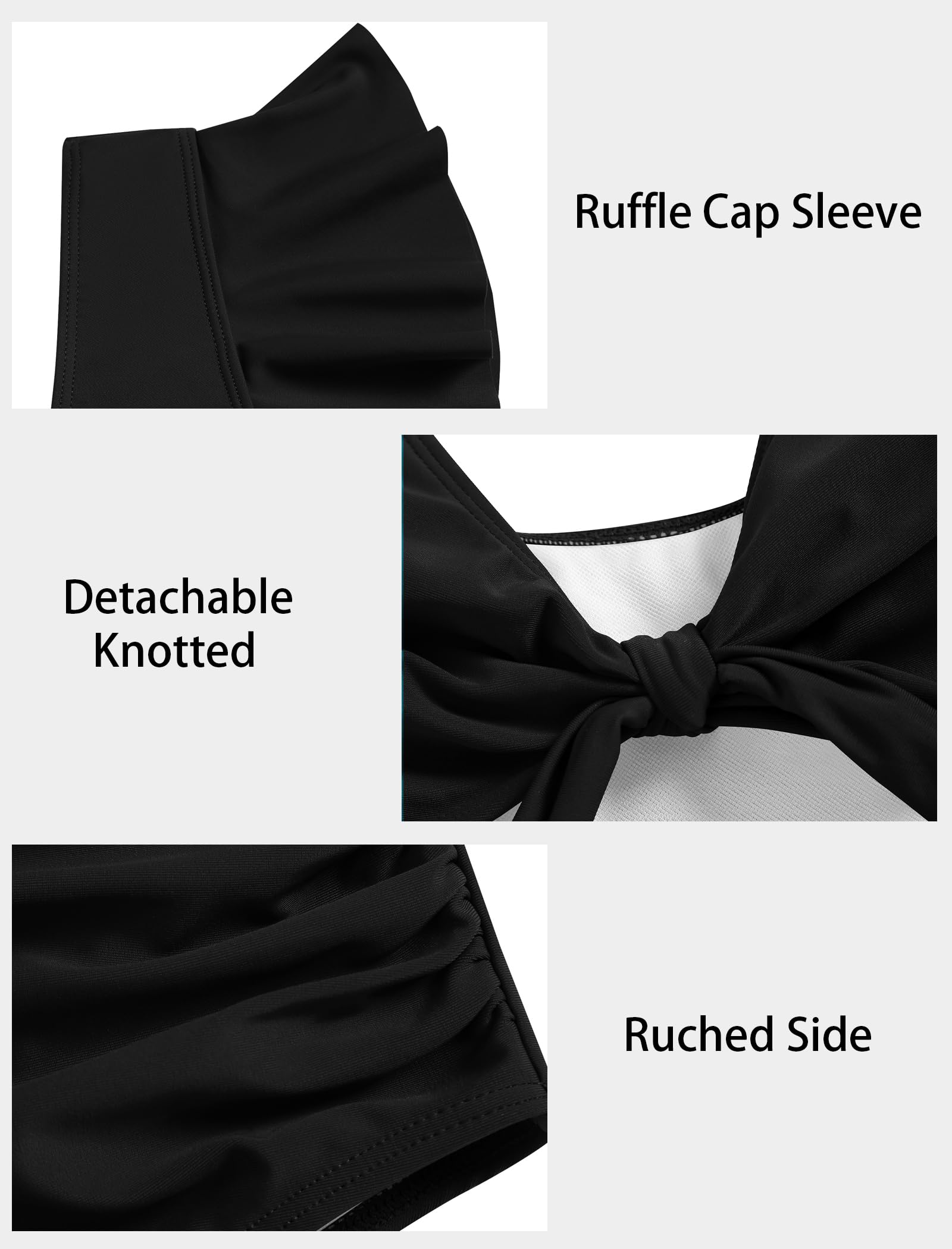 ZAFUL 2025 Maternity One Piece Swimsuit for Women - Tummy Control Tie Front Bathing Suit with Ruffle Detail | Perfect for Pregnancy Swimming, Beach Vacations & Maternity Photos