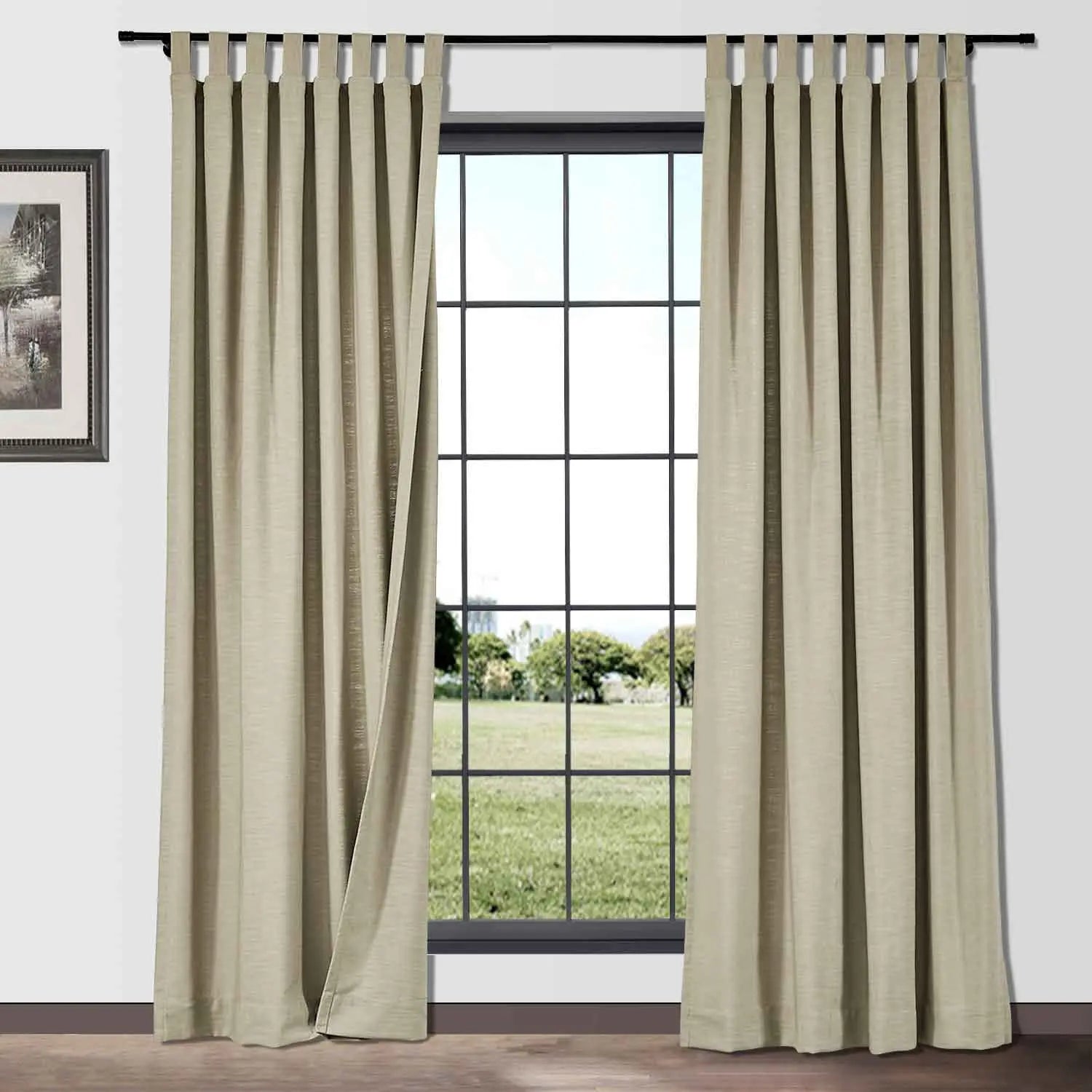 Isabella Heavyweight Cotton Blackout Curtains - Soft Top Thermal Insulated Drapes for Living Room & Bedroom - Noise Reducing & Energy Saving Window Treatments