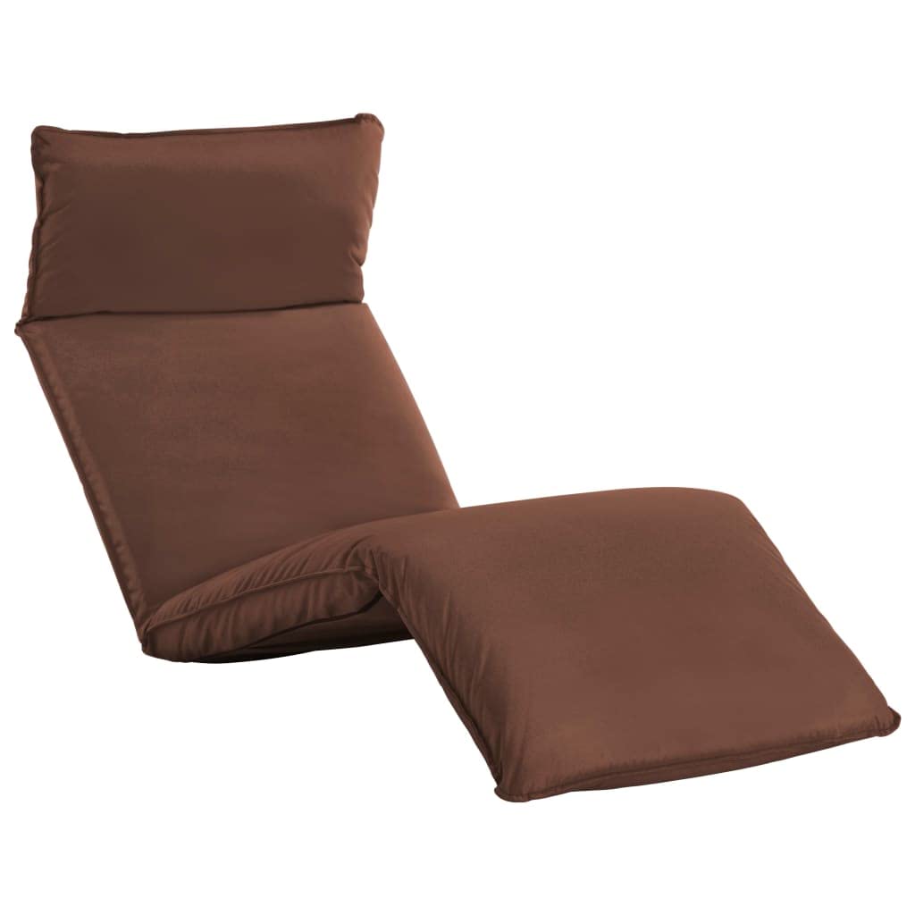Foldable Outdoor Lounge Chair with Oxford Fabric - Brown Patio Chaise Lounge for Beach, Pool, Deck, and Garden Relaxation