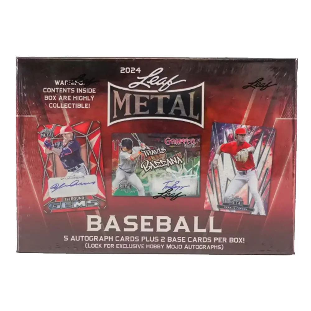 2024 Leaf Metal Baseball Hobby Box - 24 Packs with Autograph & Memorabilia Cards - Collectible Trading Cards for Baseball Fans - Perfect for Collectors, Gifts, and Fantasy Sports Enthusiasts