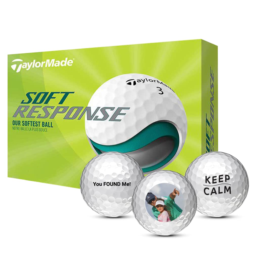 TaylorMade Soft Response Golf Balls - Custom Logo & Personalized Golf Balls for Men & Women - Perfect for Tournaments, Gifts & Practice Sessions