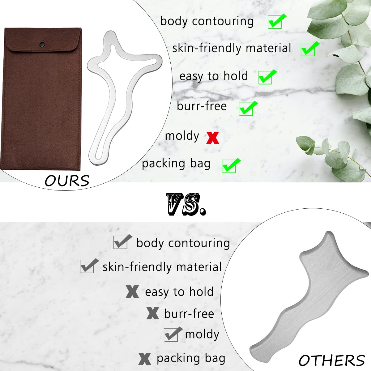 Premium Body Sculpting & Contouring Tools Set - Stainless Steel Gua Sha Scraping Massage Tool for Face & Body - Professional Lymphatic Drainage & Muscle Relaxation - Perfect for Home Spa, Post-Workout Recovery & Skincare Routine
