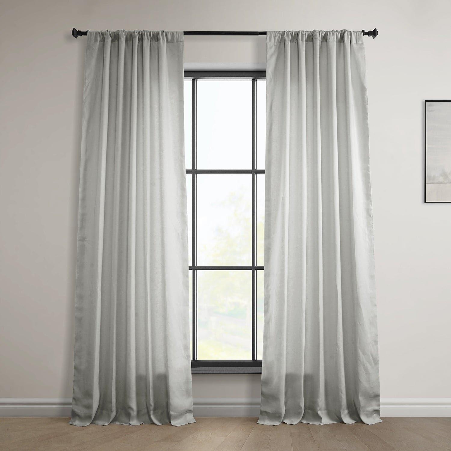 Light Greige Euro Linen Blackout Curtains for Bedroom - Thermal Insulated Window Drapes for Living Room & Nursery | Noise Reducing & Light Blocking