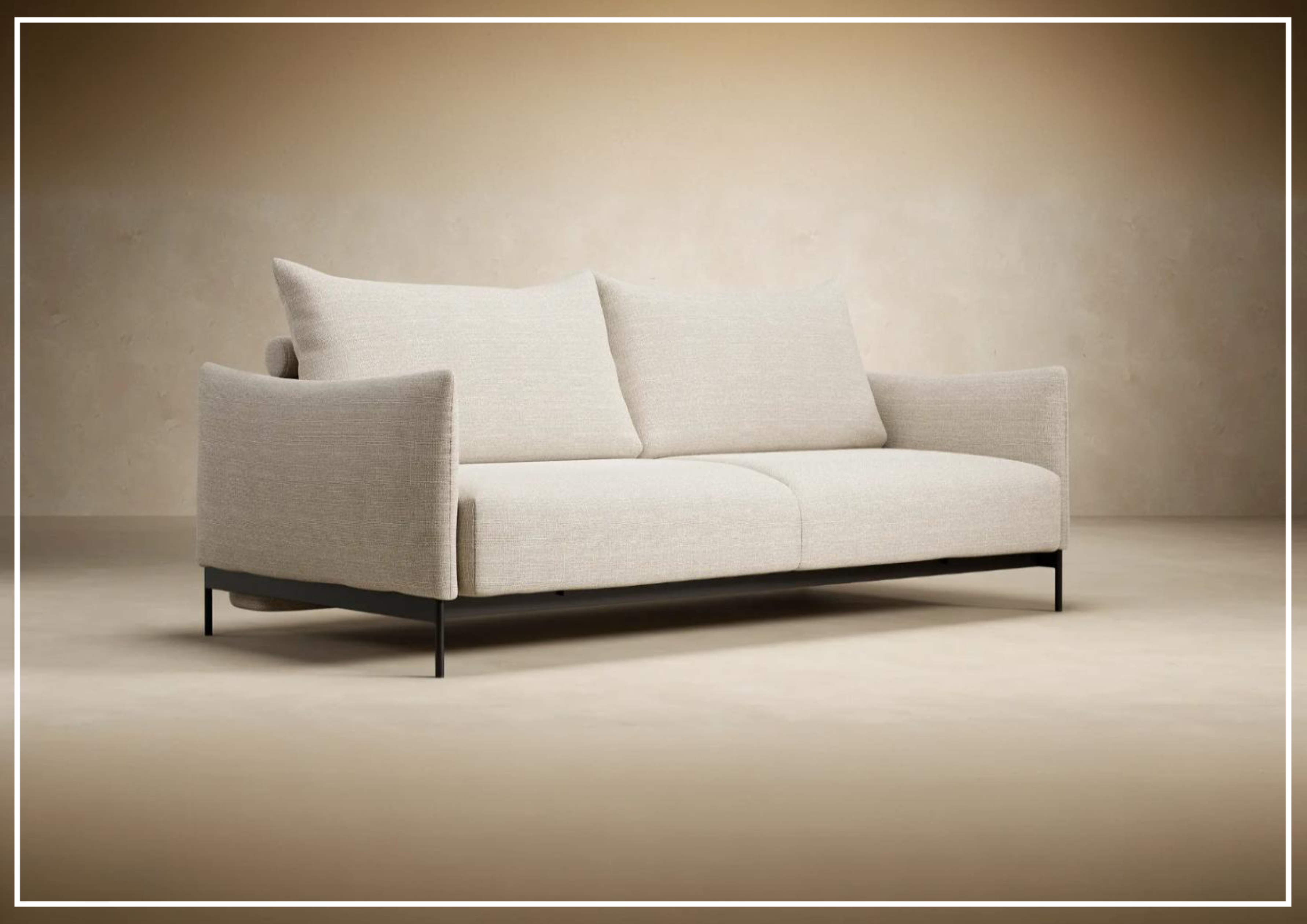 Innovation Living Malloy 2-Seater Fabric Convertible Sofa Bed with Ottoman - Space-Saving Sleeper Sofa for Small Apartments & Guest Rooms