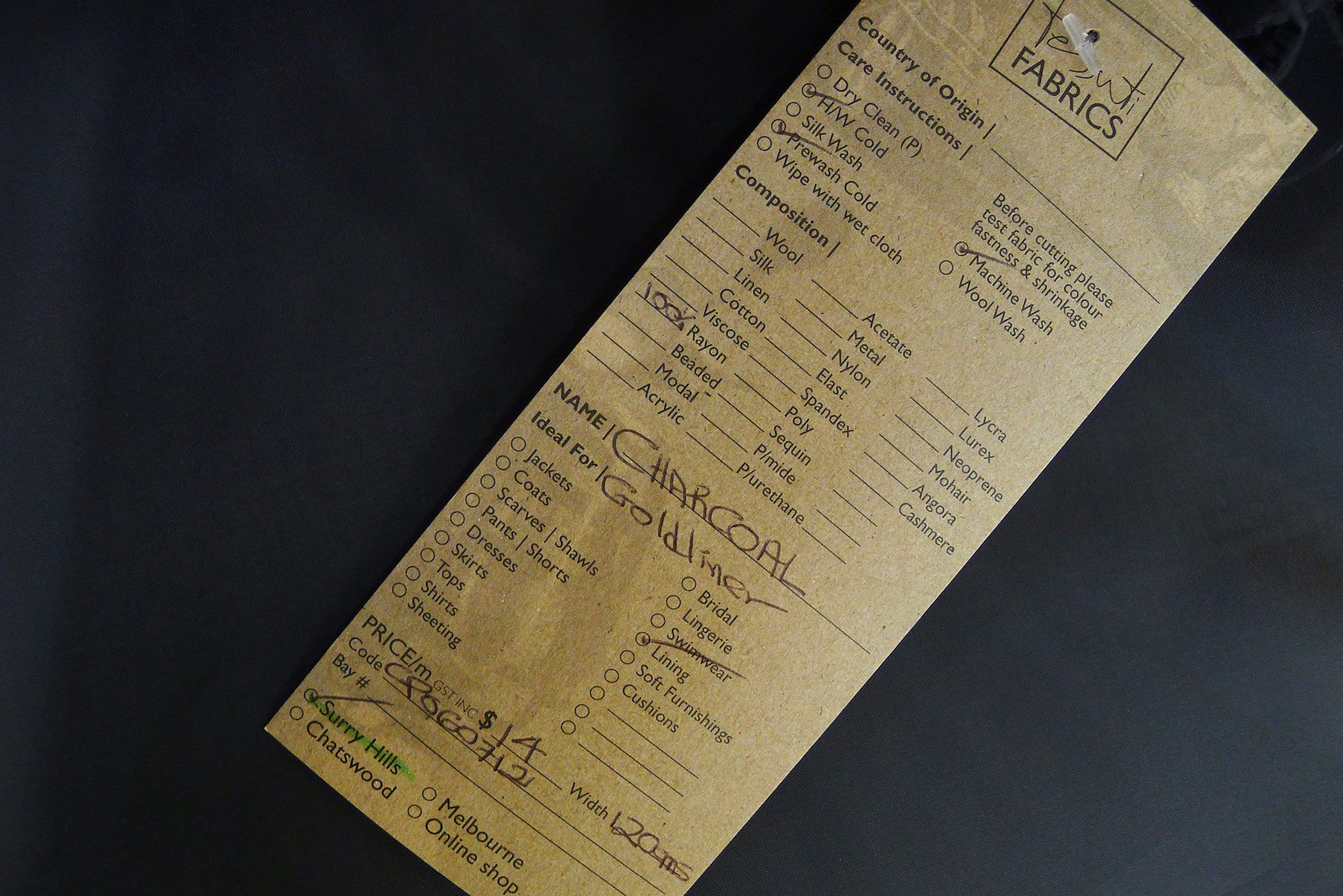 Premium Charcoal Rayon Lining Fabric - Soft, Breathable & Durable Material for Clothing, Dresses & Suits - Perfect for Tailoring, Fashion Design & DIY Sewing Projects