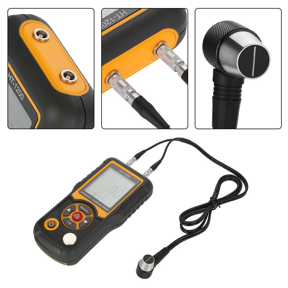 HT-1200 Ultrasonic Thickness Gauge - Digital LCD Meter with 2-300mm Range for Metal, Plastic & Pipe Measurement | Industrial & Home DIY Use