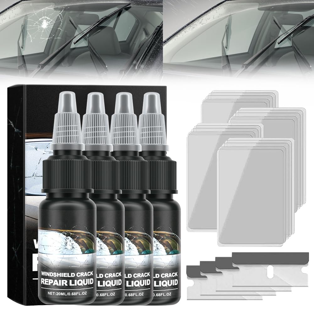 2025 Windshield Crack Repair Kit - Quick Fix Glass Repair Fluid & Tools for Car Windshield Cracks - DIY Automotive Windscreen Repair Solution for Chips & Cracks (2-Pack) - Perfect for Road Trips & Daily Commutes