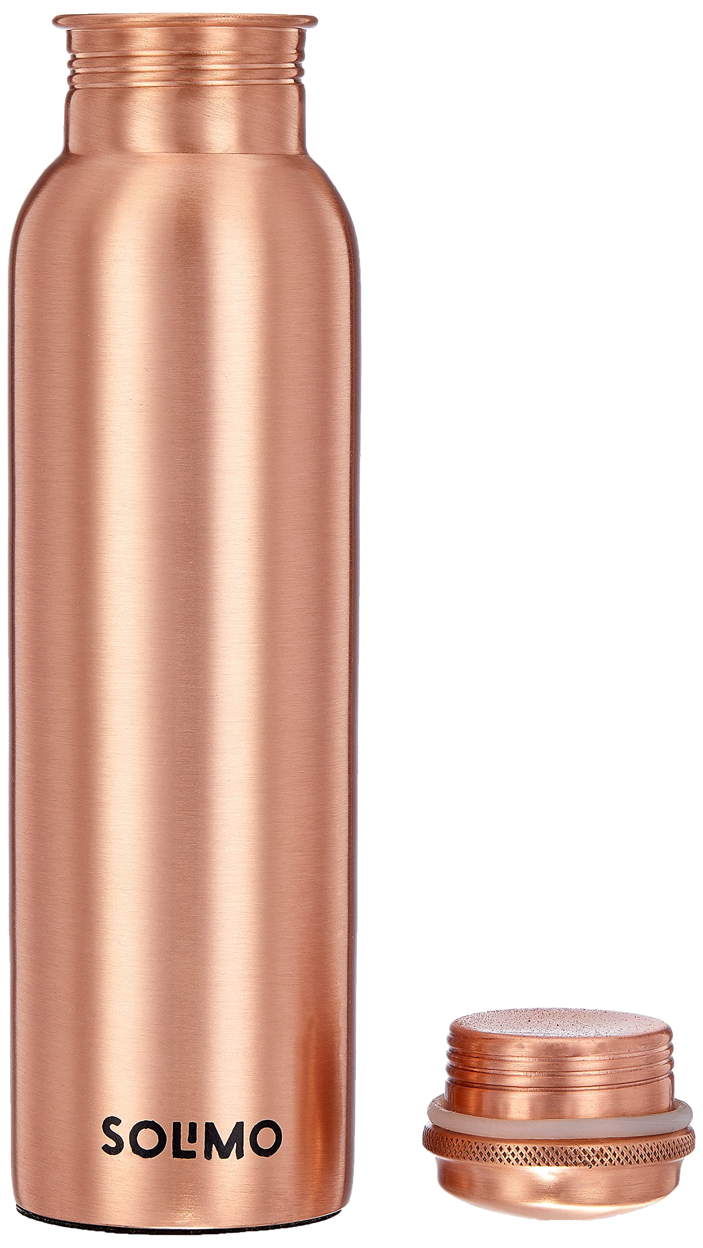 Solimo Pure Copper Water Bottle 950ml (Set of 2) - 100% Rustproof & Leakproof Matte Finish Copper Bottle for Hydration - Perfect for Home, Office, Gym & Outdoor Activities