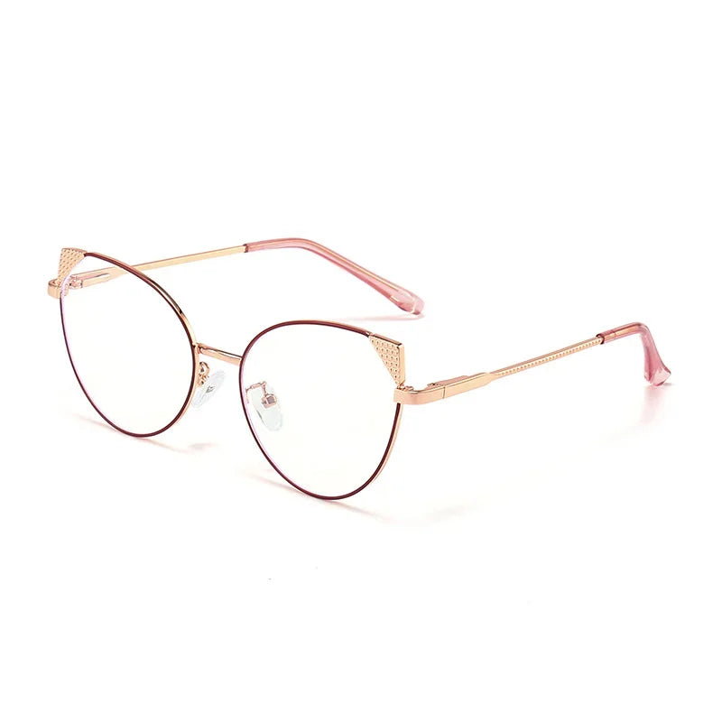 Stylish Aror Women's Oval Cat Eye Glasses - Full Rim Metal Frame Eyewear (Model 13315) for Work, Reading & Fashion Accessories
