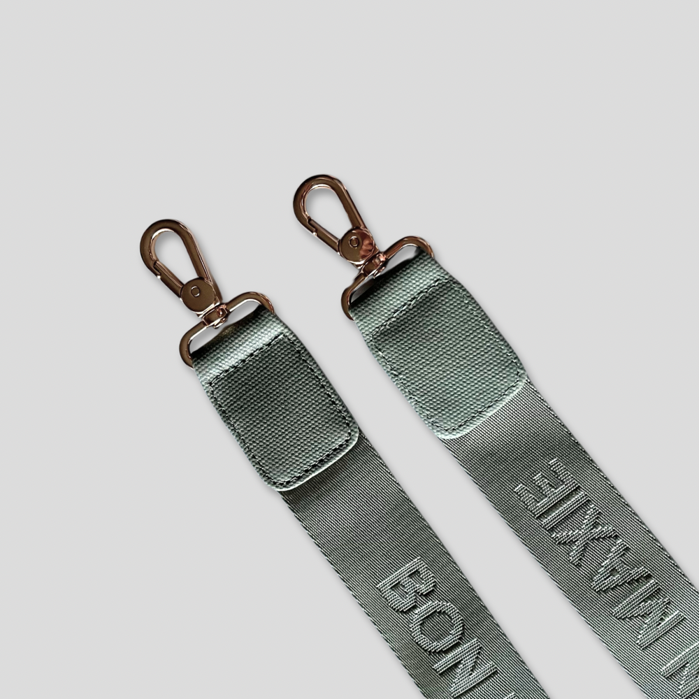 Custom Logo Nylon Bag Strap - Adjustable & Durable Sage Green Shoulder Strap for Handbags, Totes & Backpacks - Perfect for Travel, Shopping & Everyday Use