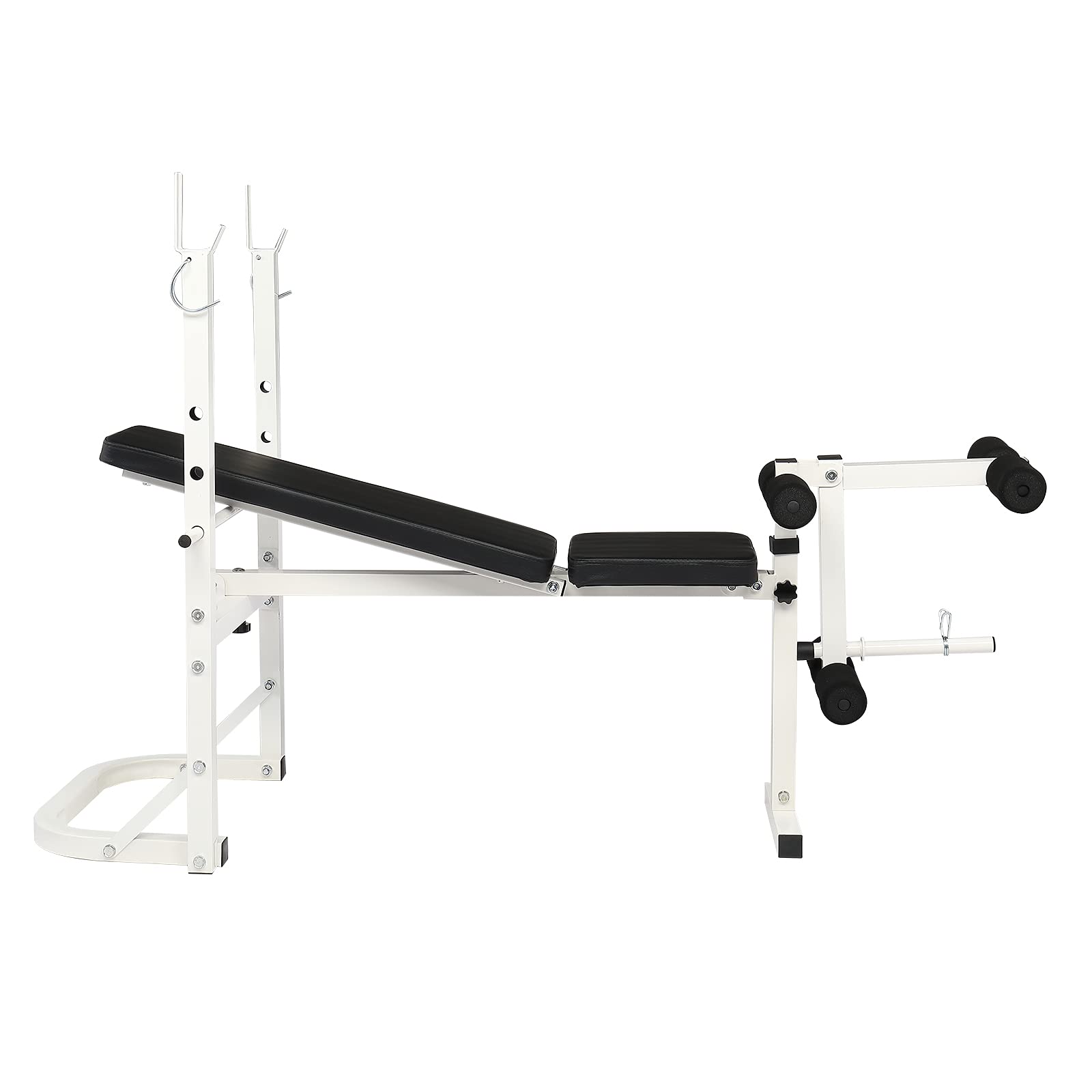 Tesmula GT2-KJ Adjustable Weightlifting Bench - White - Home Gym Equipment for Strength Training & Workouts