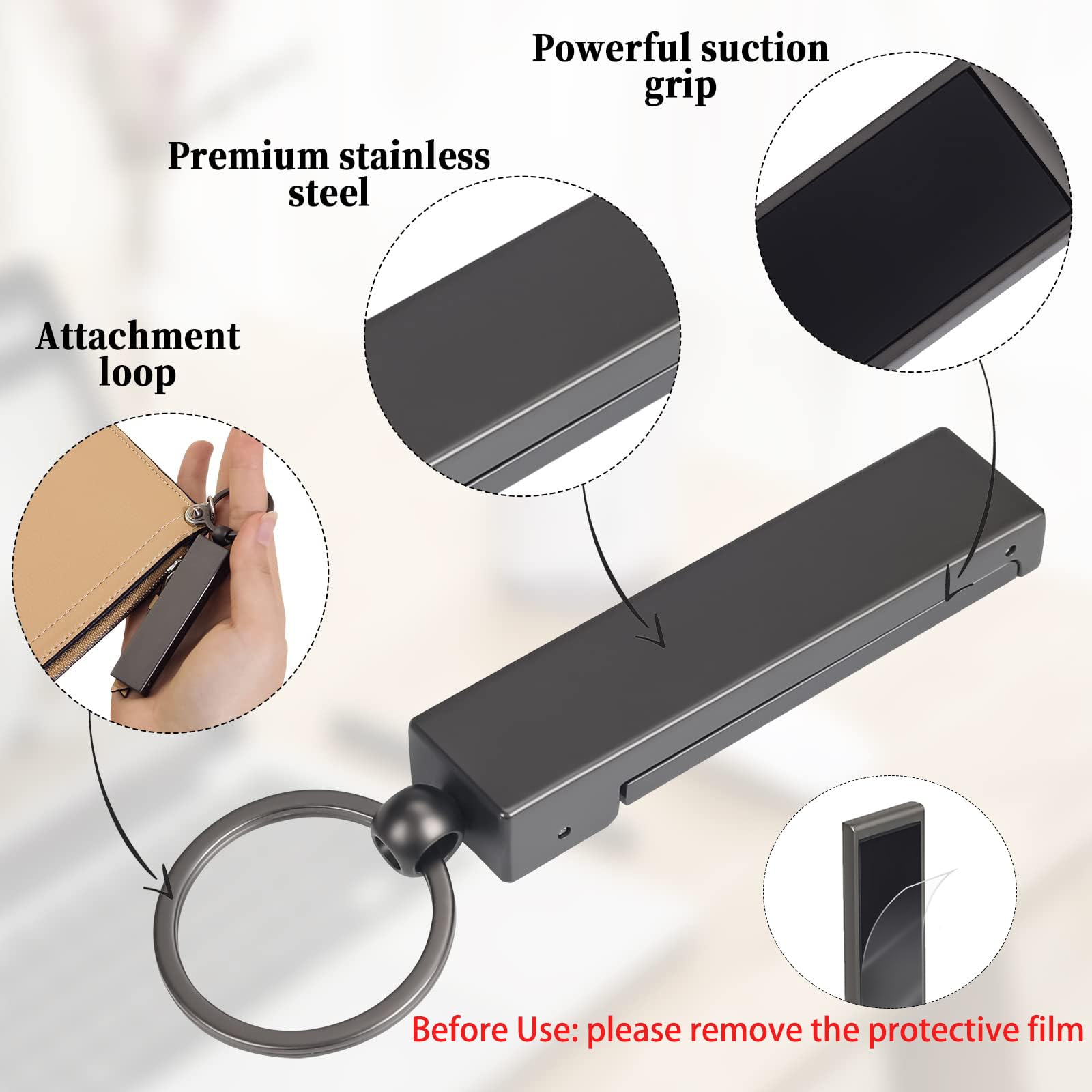 Foldable Purse Hook for Table - Compact Bag Hanger Holder for Women, Desk Organizer & Phone Stand (Black) | Perfect for Restaurants, Office, Travel & Home Use