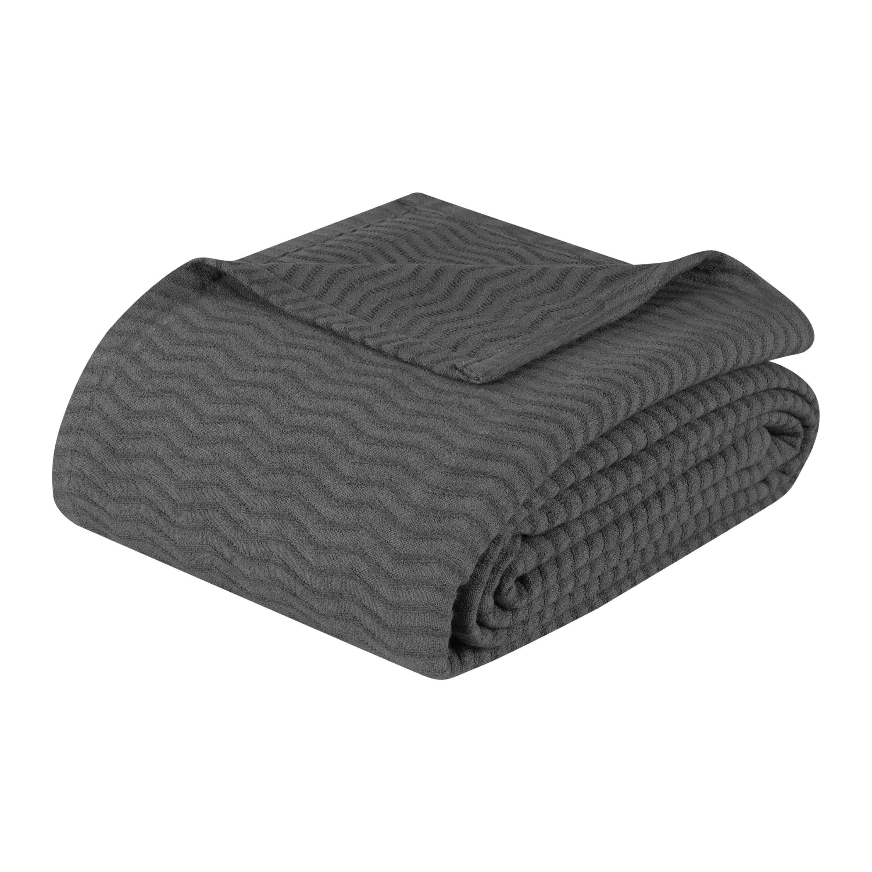 Jena Cotton Textured Chevron Lightweight Woven Blanket - Soft & Breathable Throw for Sofa, Bed & Outdoor Use - Cozy Home Decor & Picnic Essential
