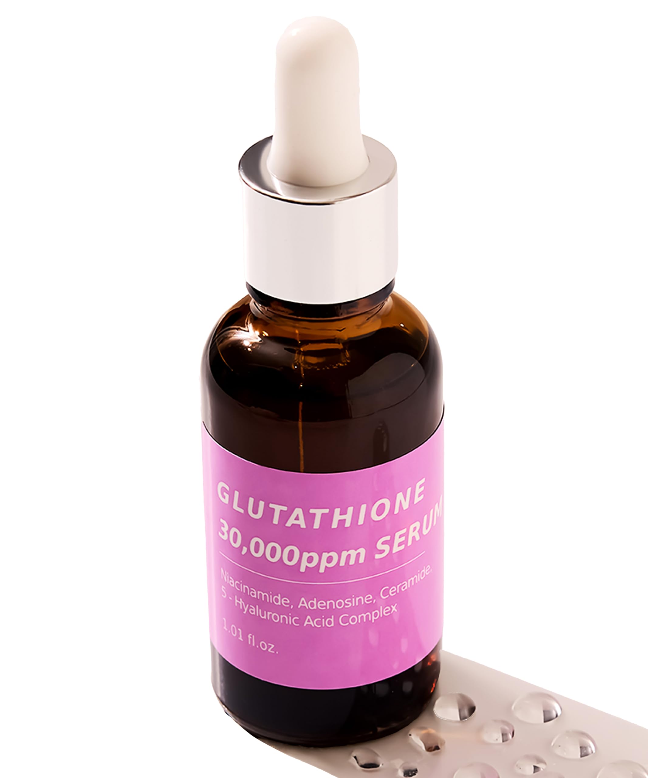 Pure Glutathione Concentrate Serum 30,000ppm with Niacinamide & Hyaluronic Acid - Brightens Skin, Reduces Dark Spots & Acne Scars - Korean Skincare for Sensitive Skin - Perfect for Daily Anti-Aging Routine & Hyperpigmentation Treatment