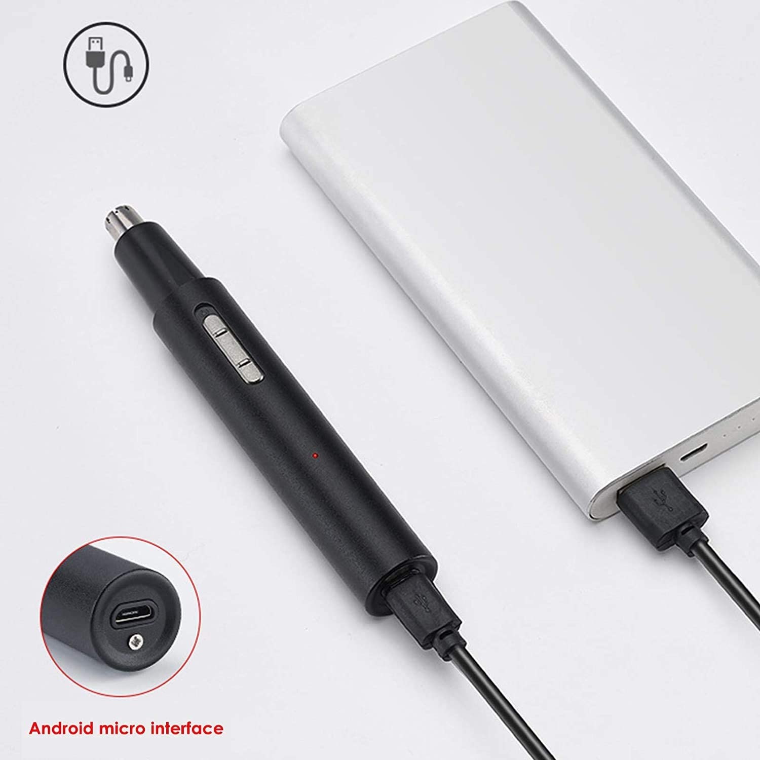 USB Rechargeable Nose & Ear Hair Trimmer for Men & Women - Painless Professional Grooming Kit with Waterproof Dual Edge Blades (Easy Cleaning) - Perfect for Travel, Home & Personal Care Routines