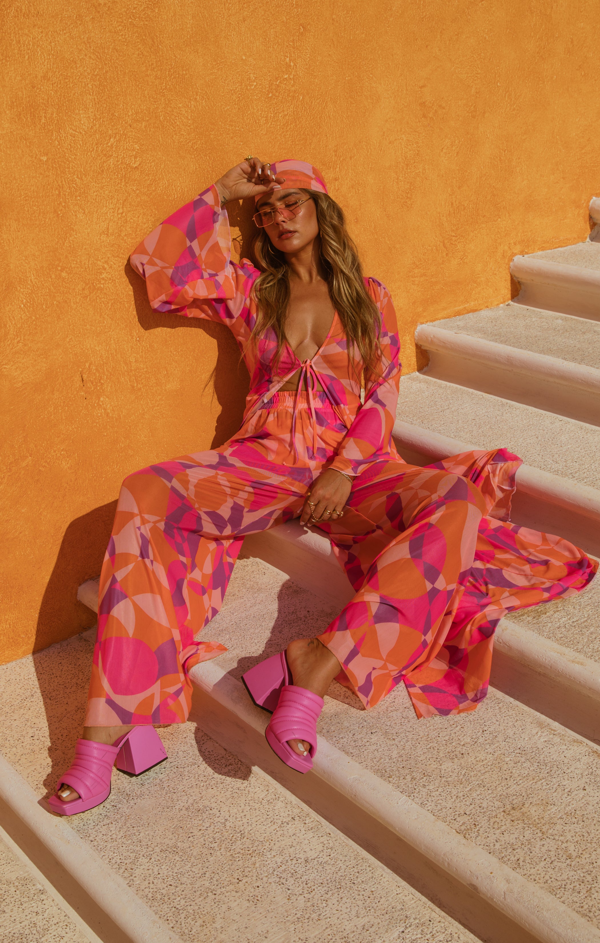 Jet Setter Pants for Women - Stylish Sunset Daiquiri Color Travel Pants | Comfortable & Lightweight for Flights, Vacations & Casual Wear