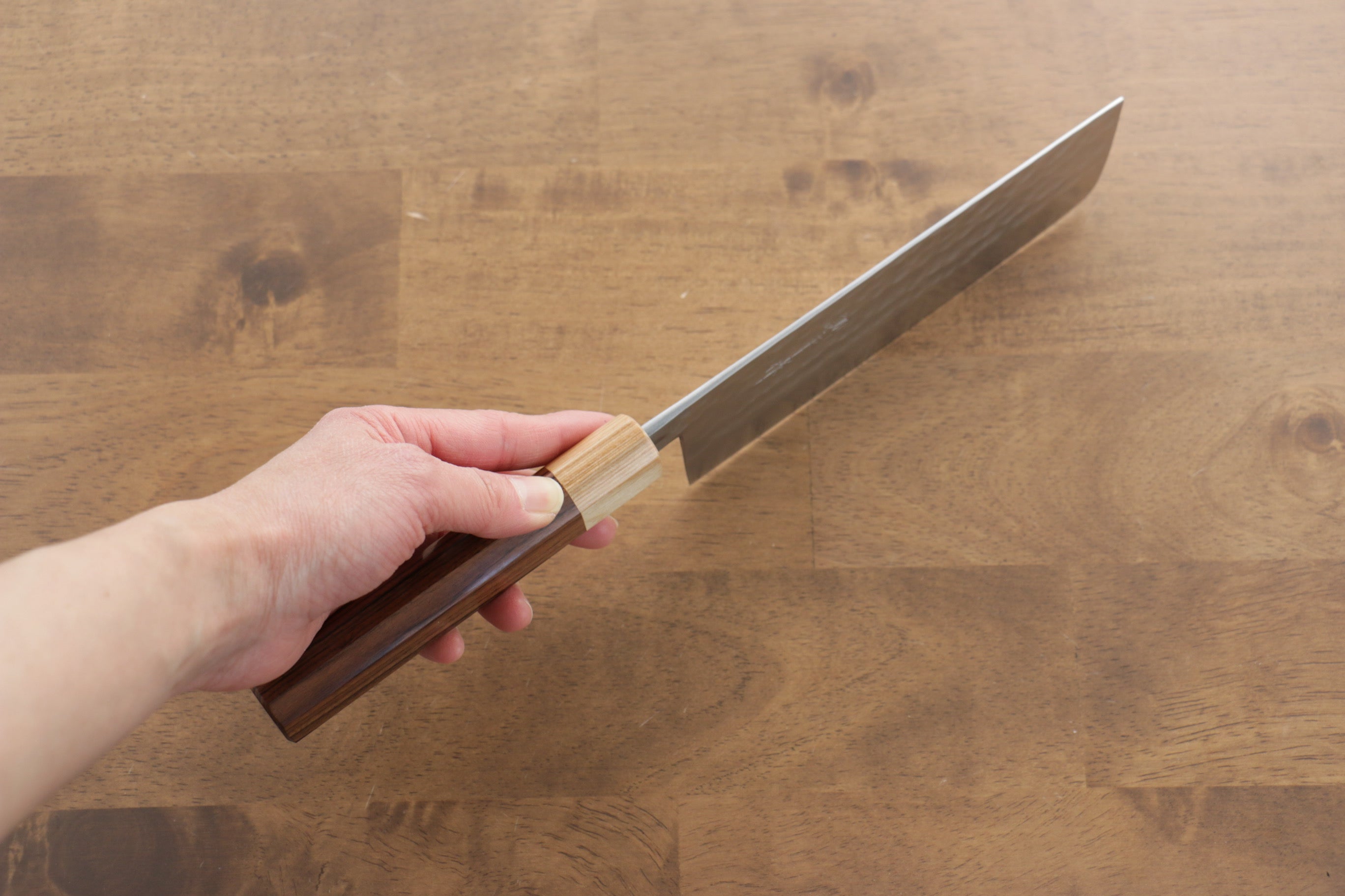 Premium Kunihira VG1 Hammered Nakiri Knife 165mm - Japanese Chef Knife with Morado Wood Handle - Perfect for Slicing, Dicing & Chopping Vegetables - Ideal for Home Cooks & Professional Chefs