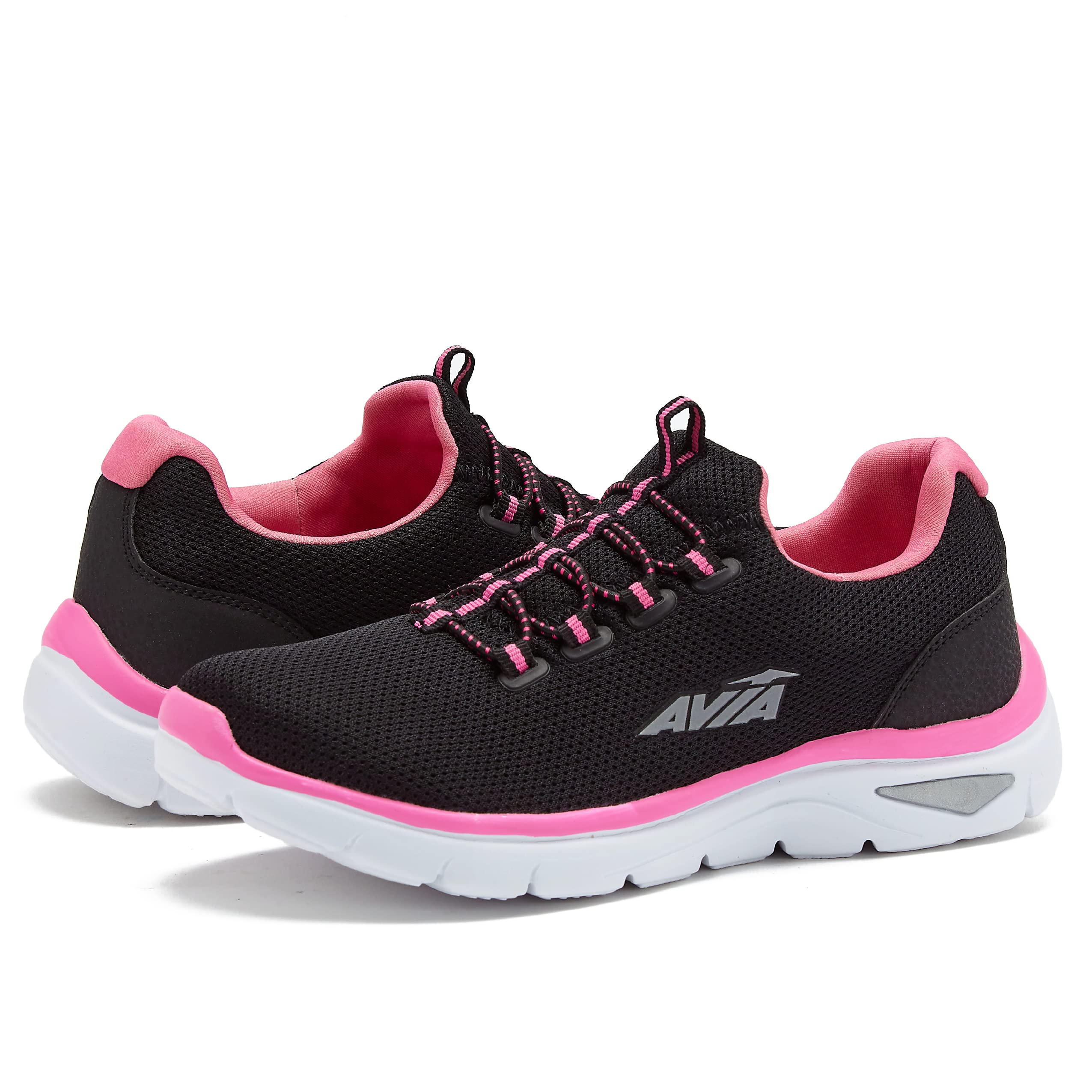 Avia Junction Women's Slip On Sneakers - Comfortable & Breathable Memory Foam Shoes for Walking, Travel & Casual Wear