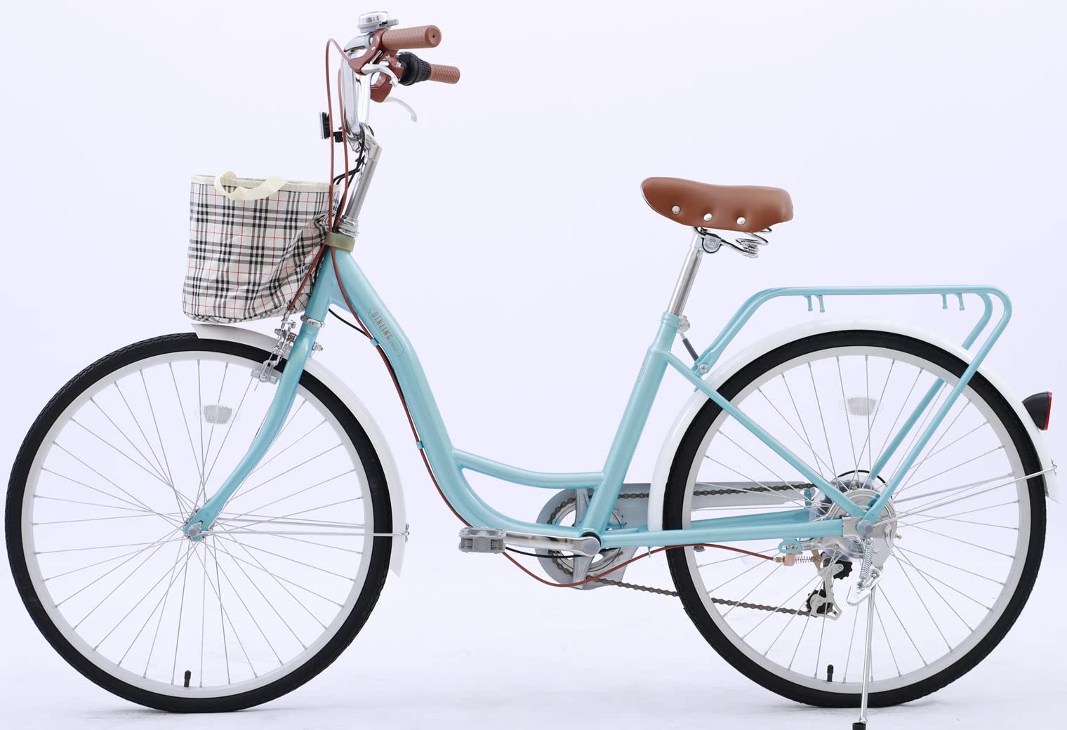 Women's 7-Speed Beach Cruiser Bicycle - 24 & 26 Inch Step-Through Comfort Bike with Basket - Perfect for City Commuting, Beach Rides & Urban Cycling Adventures