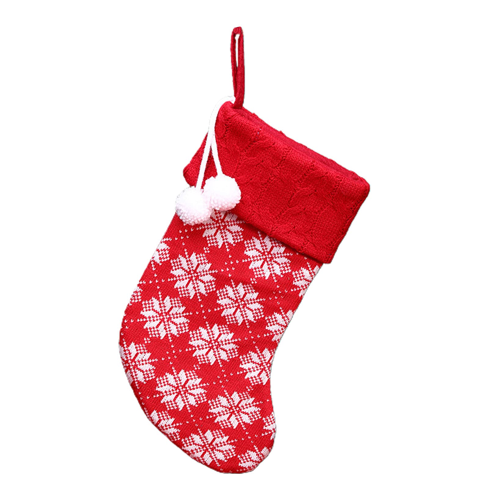 2021 Christmas Stocking Decorations - Knitted Elk Pattern Xmas Stockings with Snowflake Design for Tree Decor, Party & Holiday Home Decor (Perfect for Fireplace, Gift Exchange & Festive Celebrations)