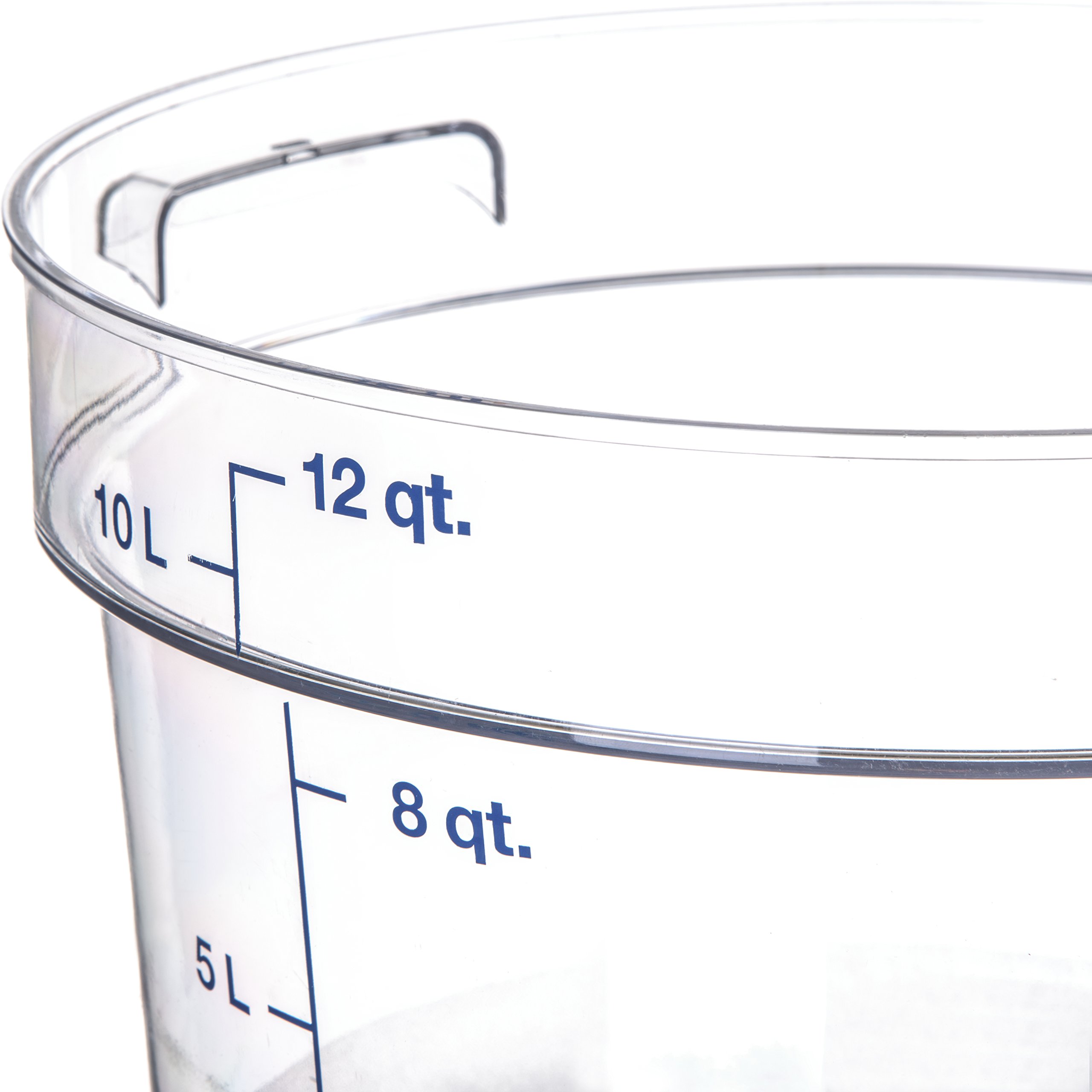 Carlisle Storplus 12 Quart Clear Polycarbonate Round Food Storage Container - Stackable Design for Catering, Buffets & Restaurants - Perfect for Bulk Food Prep, Leftovers & Commercial Kitchen Organization
