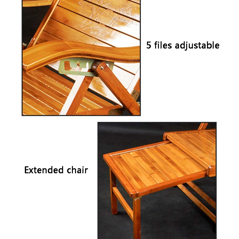 **Adjustable Bamboo Patio Lounge Chairs with Footrest & Mattress – Wooden Sun Loungers for Garden, Courtyard, Balcony – Reclining Outdoor Deck Chairs (Brown) – Perfect for Relaxing by the Pool, Beach, or Backyard**