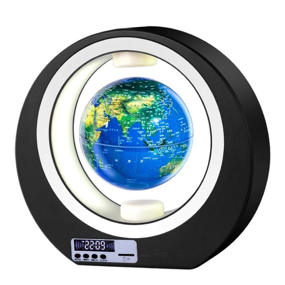 6 Inch Magnetic Levitation Globe with LED Light - Floating Blue Earth Desk Lamp for Home Office Decor, Kids Room & Gifts (World Map Design, Style #2) | Perfect for Study, Bedroom Night Light & Sci-Fi Theme Decorations