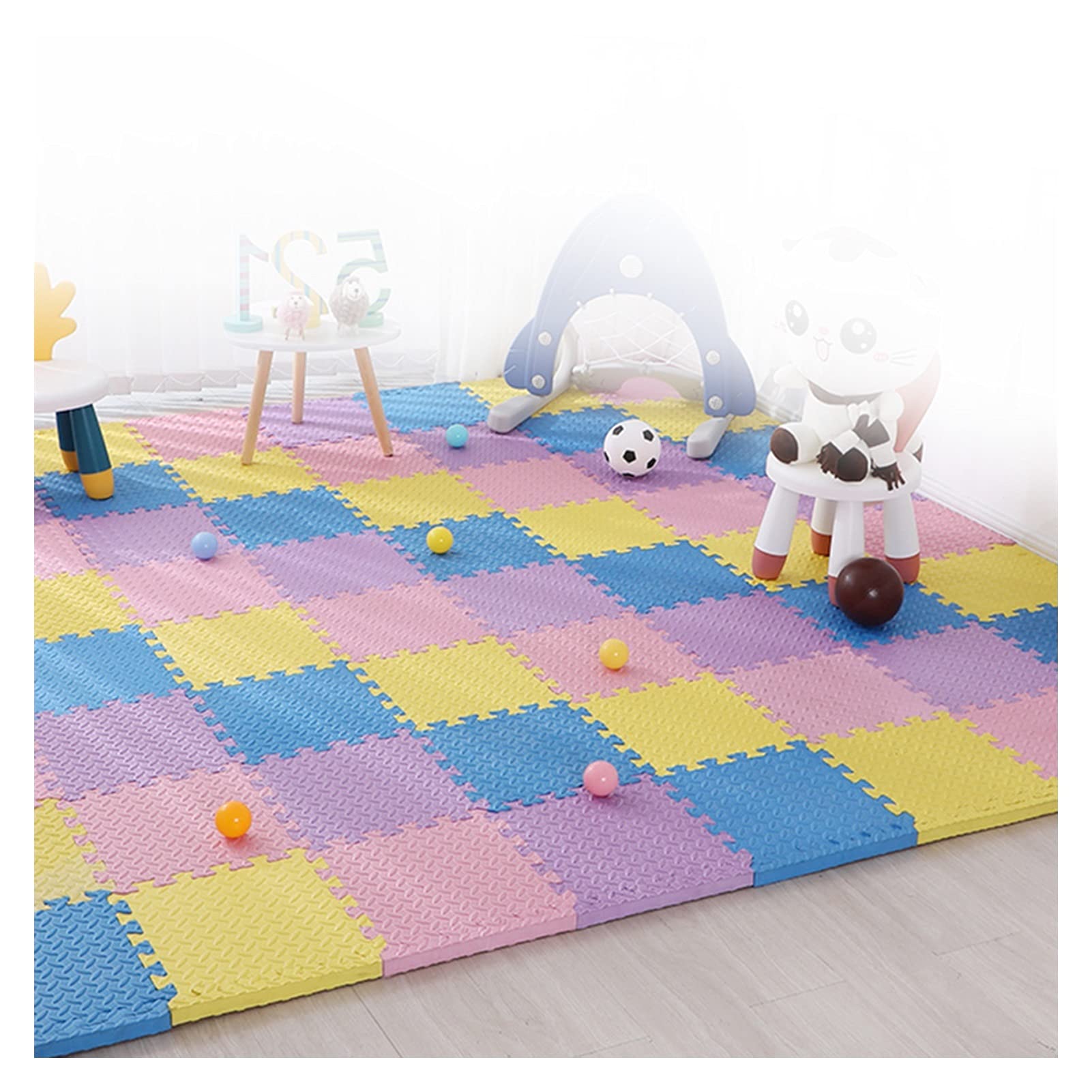 Large Interlocking Kids Baby Foam Puzzle Play Mat - Non-Toxic EVA Foam Jigsaw Floor Tiles for Toddlers (60x60x2.5cm, 16-Piece Set) | Safe Nursery Playmat for Crawling, Learning & Playroom Activities
