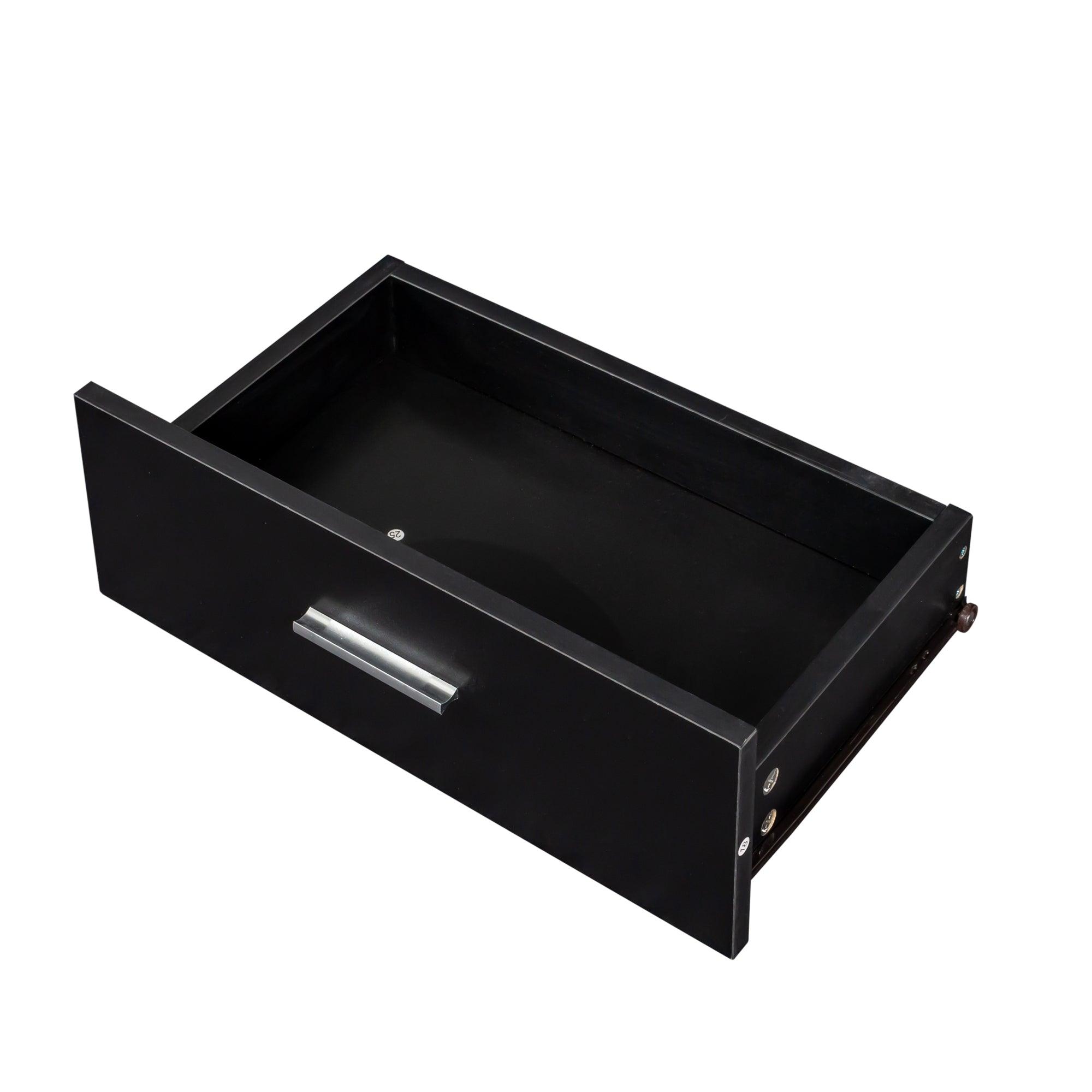 Modern Black Simple Hair Desk with Multi-Layer Storage - Large Capacity Vanity Organizer for Makeup, Jewelry & Hair Accessories | Perfect for Bedroom, Bathroom & Dressing Room