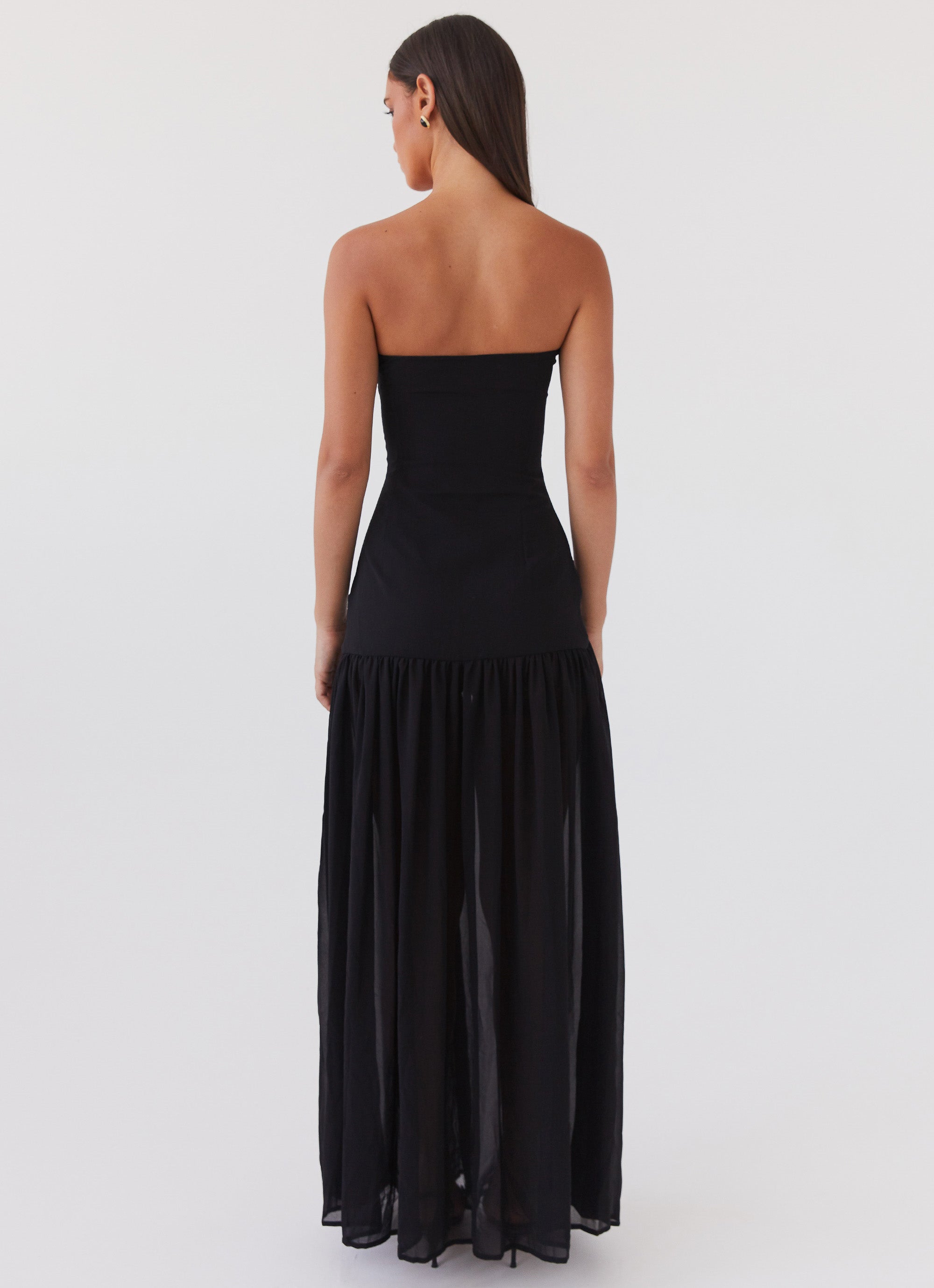 Eden Strapless Maxi Dress for Women - Elegant Black Long Formal Evening Gown for Prom, Wedding, Party & Special Occasions