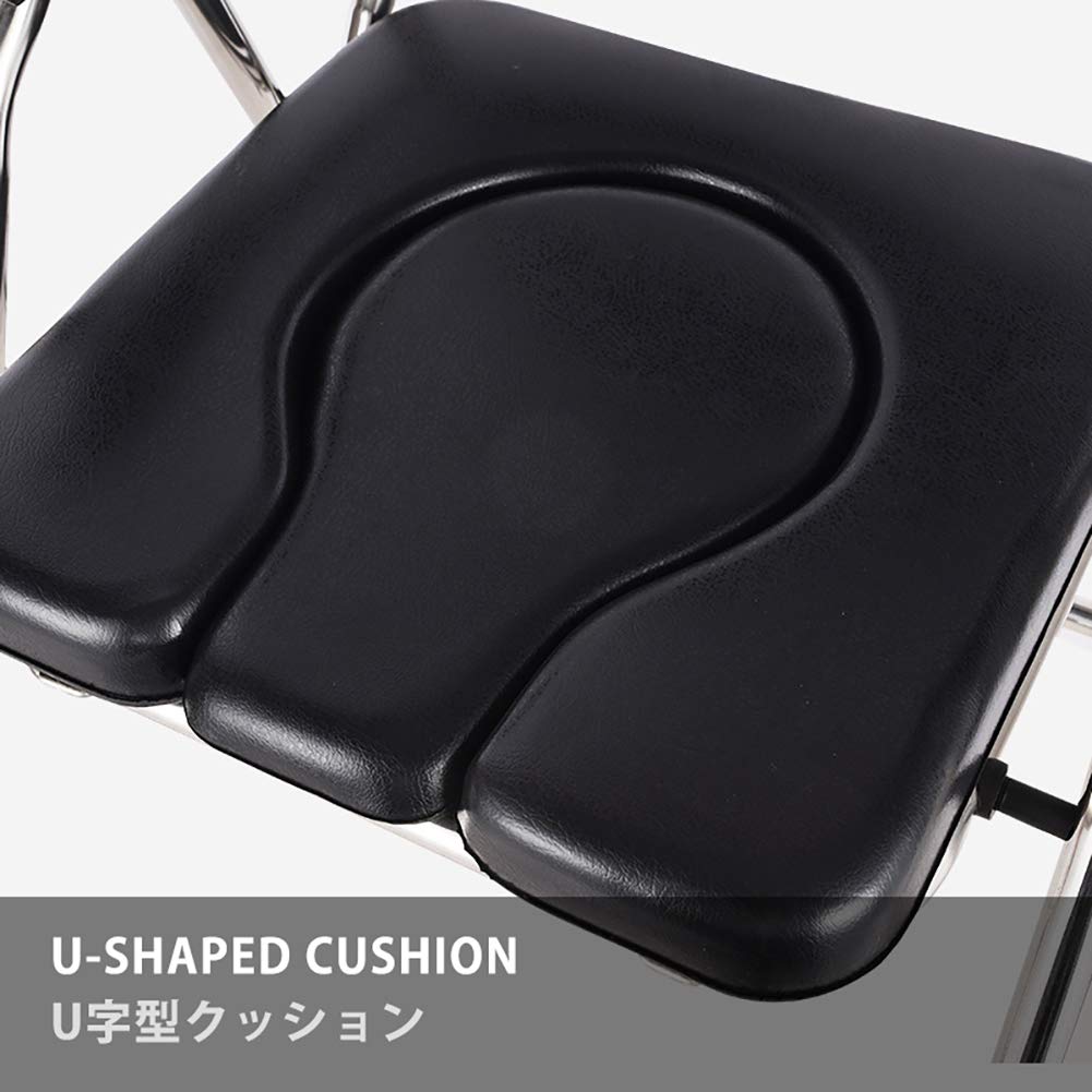 Foldable Bedside Commode & Portable Toilet with Soft Padded Seat - Adjustable Height Raised Toilet Riser for Elderly, Disabled & Pregnant Women - Ideal for Home Care, Post-Surgery Recovery & Mobility Assistance