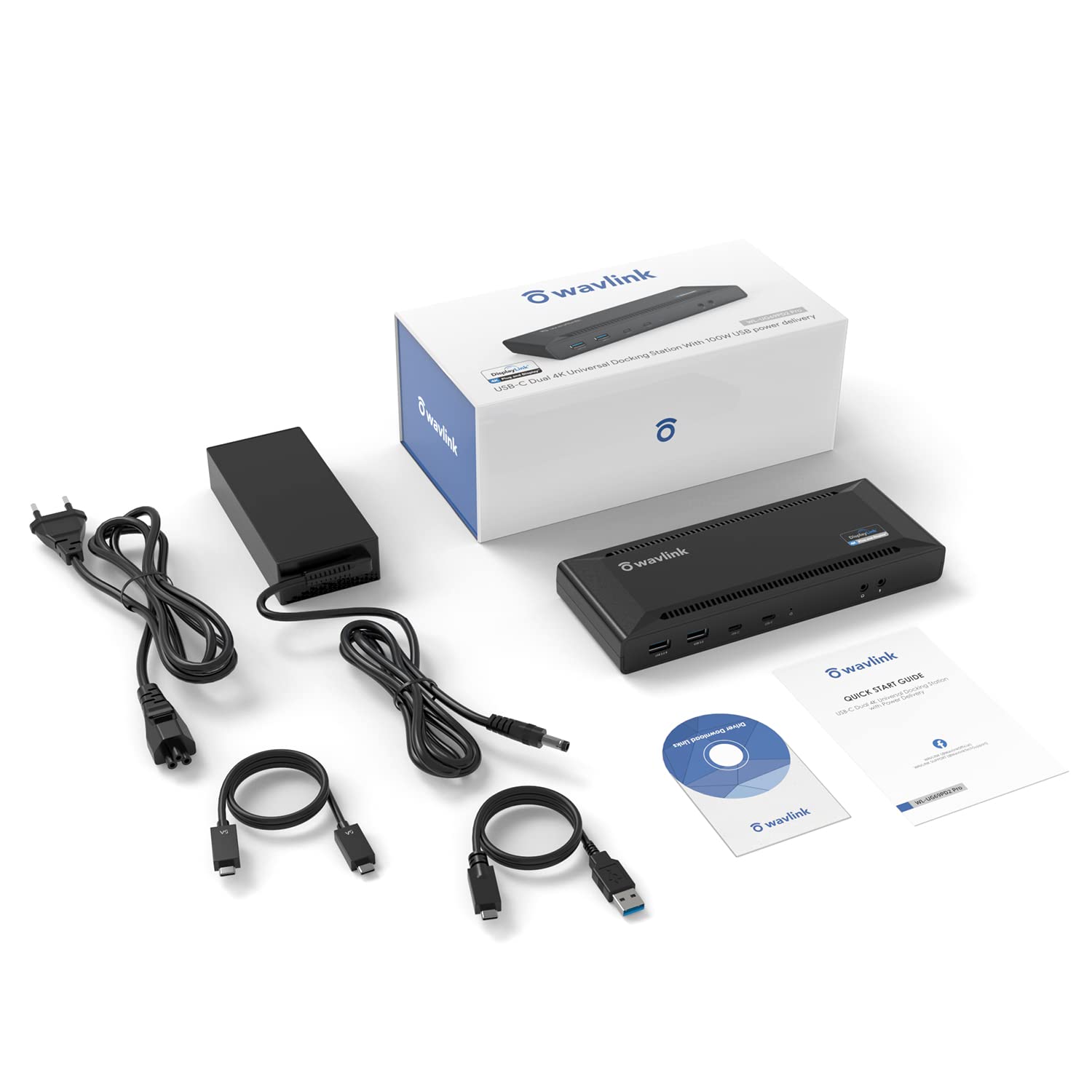WAVLINK USB C Universal Docking Station with 60W Power - Dual 4K HDMI & DisplayPort, Gigabit Ethernet, 4 USB 3.0 & 2 USB C Ports - Ideal for Home Office, Remote Work & Multi-Monitor Setup
