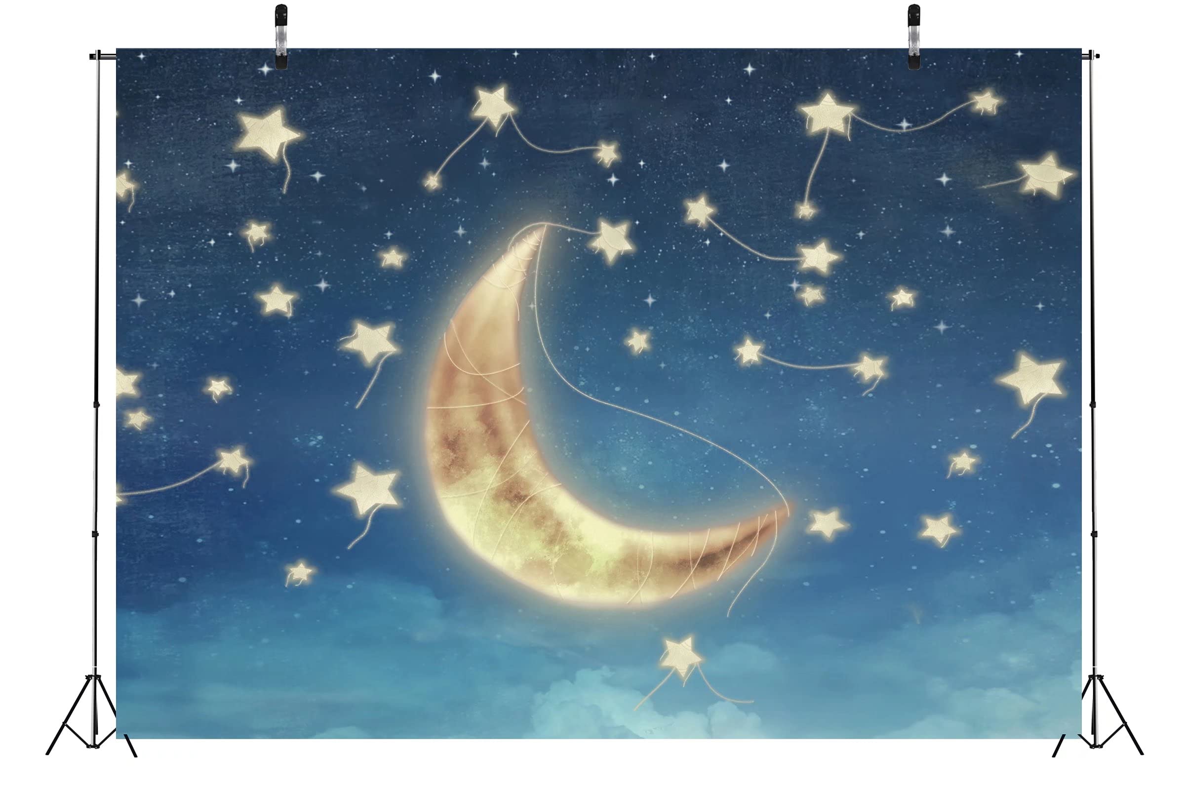 8x6ft Starry Night Backdrop - Galaxy Space Themed Party Decor, Kids Bedroom Tapestry & Photography Studio Background for Birthday Parties, YouTube Videos, Nursery Decor (Vinyl Fabric)