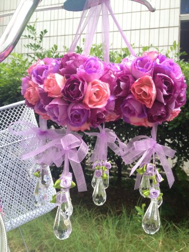10pcs Real Touch Silk Rose Balls - Wedding & Home Decor