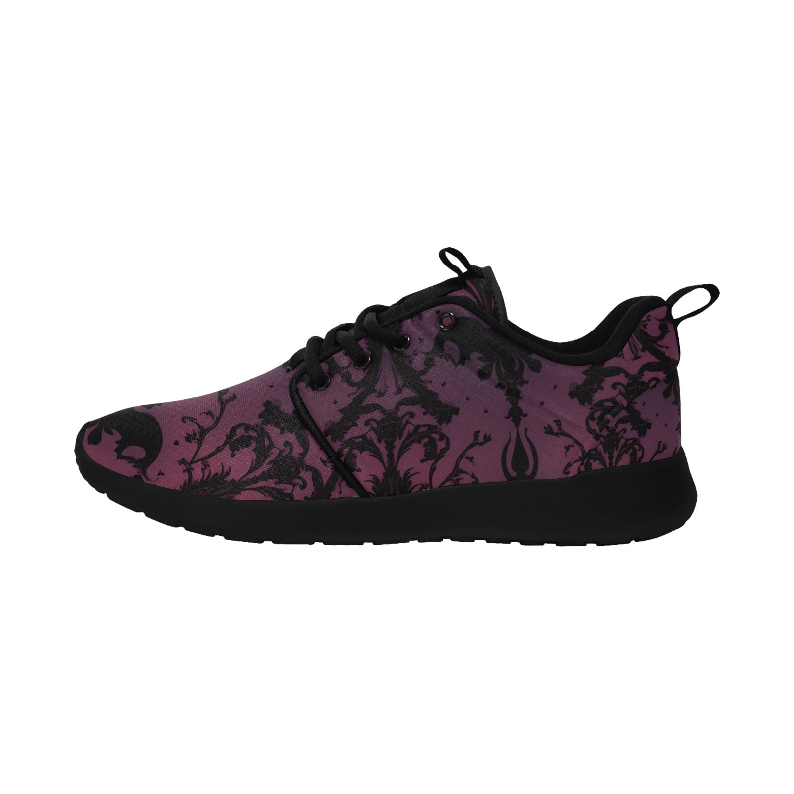 Gothic Purple Women's Fashion Sneakers with Pull Loop - Stylish Comfort for Casual Wear, Walking & Gothic Outfits