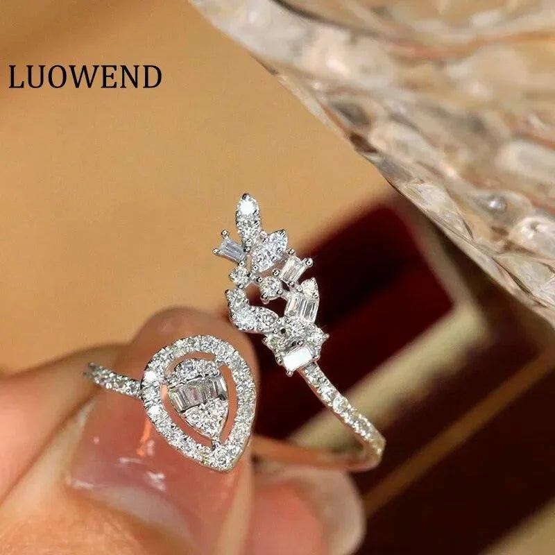 18K White Gold Natural Diamond Ring for Women | Elegant Cocktail Party Wedding Ring | Perfect for Engagement, Anniversary & Special Occasions